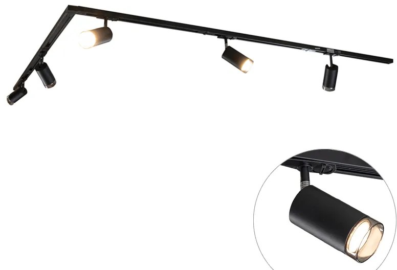 Moderný koľajnicový systém s 5 čiernymi dymovými reflektormi 1-fázový - Iconic Jeana