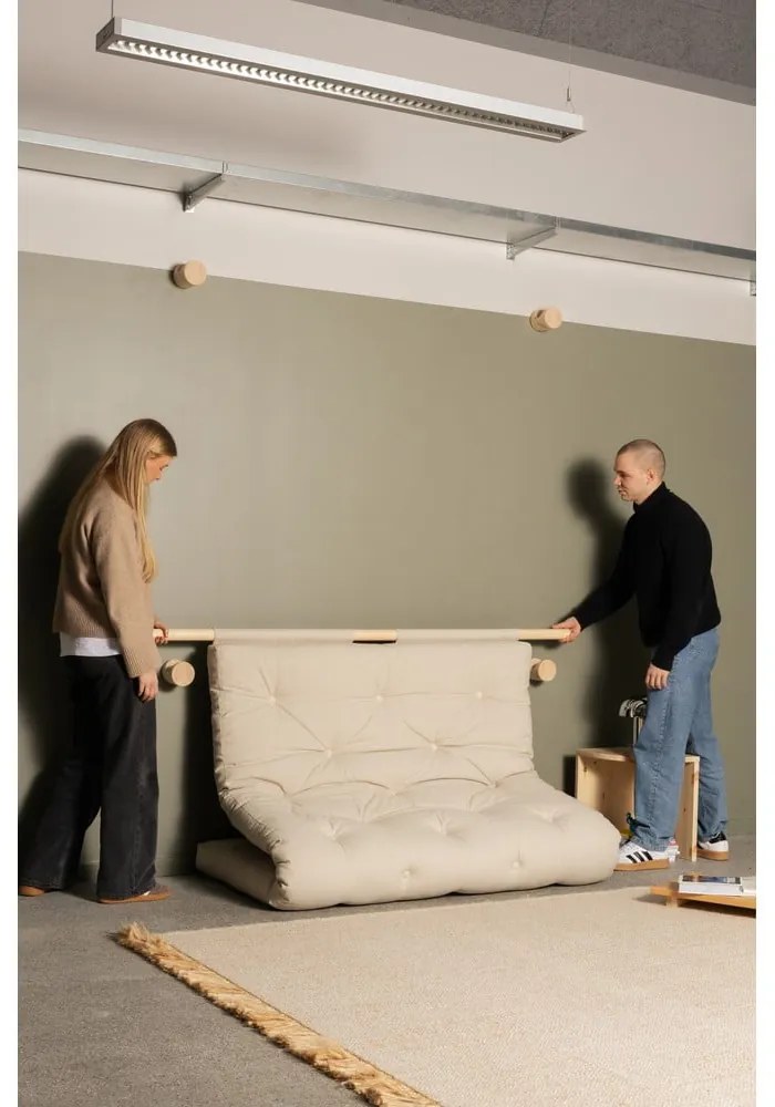 Rozkladacia pohovka v prírodnej farbe 135 cm Hooked – Karup Design
