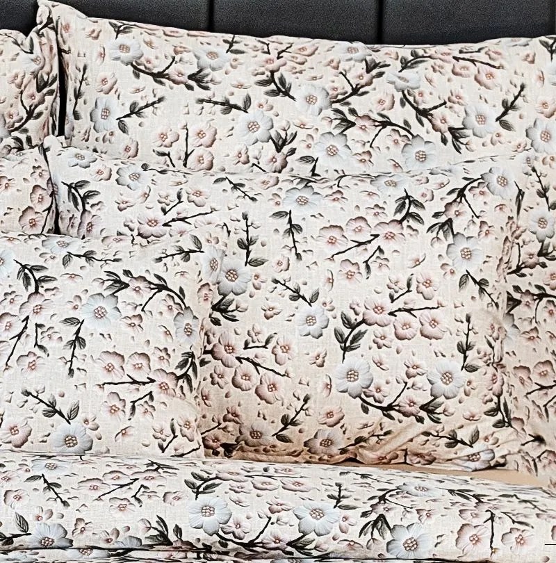 Kvalitex Bavlnené obliečky 5D 140x200 + 70x90 cm – Čerešňový kvet