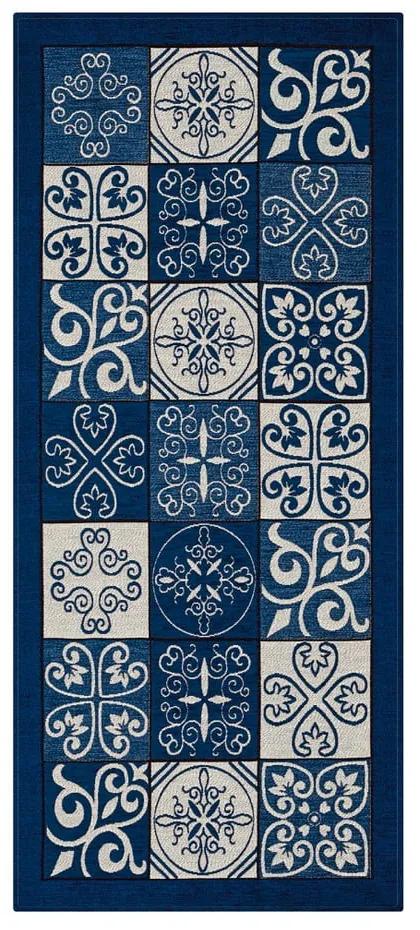 Modrý behúň Floorita Maiolica, 55 x 240 cm