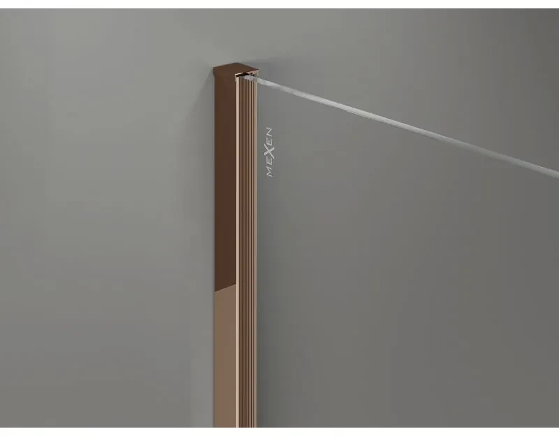 Mexen, Mexen Kioto-X sprchová stena 110 x 200 cm, matná 10 mm, ružové zlato - 800-110-101-60-30-X
