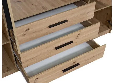 Šatníková skriňa so zrkadlom Korku D4, Farby: Dub artisan, Nadstavec: áno