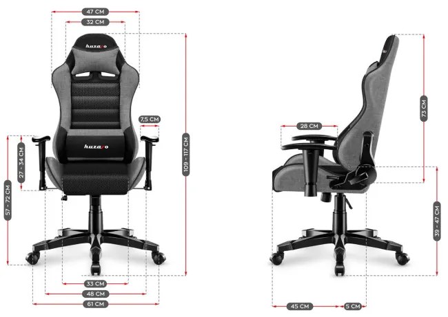 Detská herná stolička Ranger - 6.0 sivá mesh
