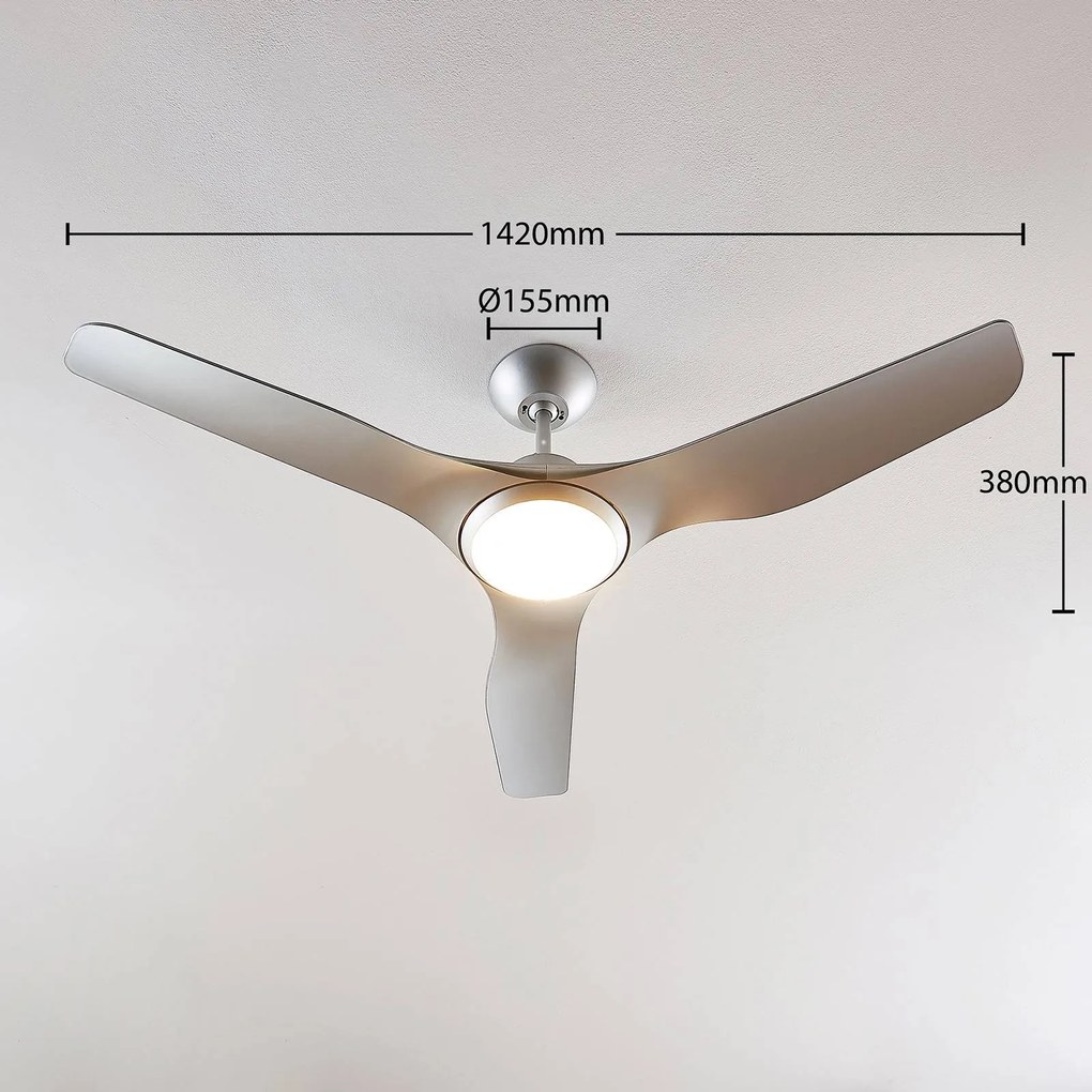 Starluna Pira stropný LED ventilátor 3 lopatky, Ag