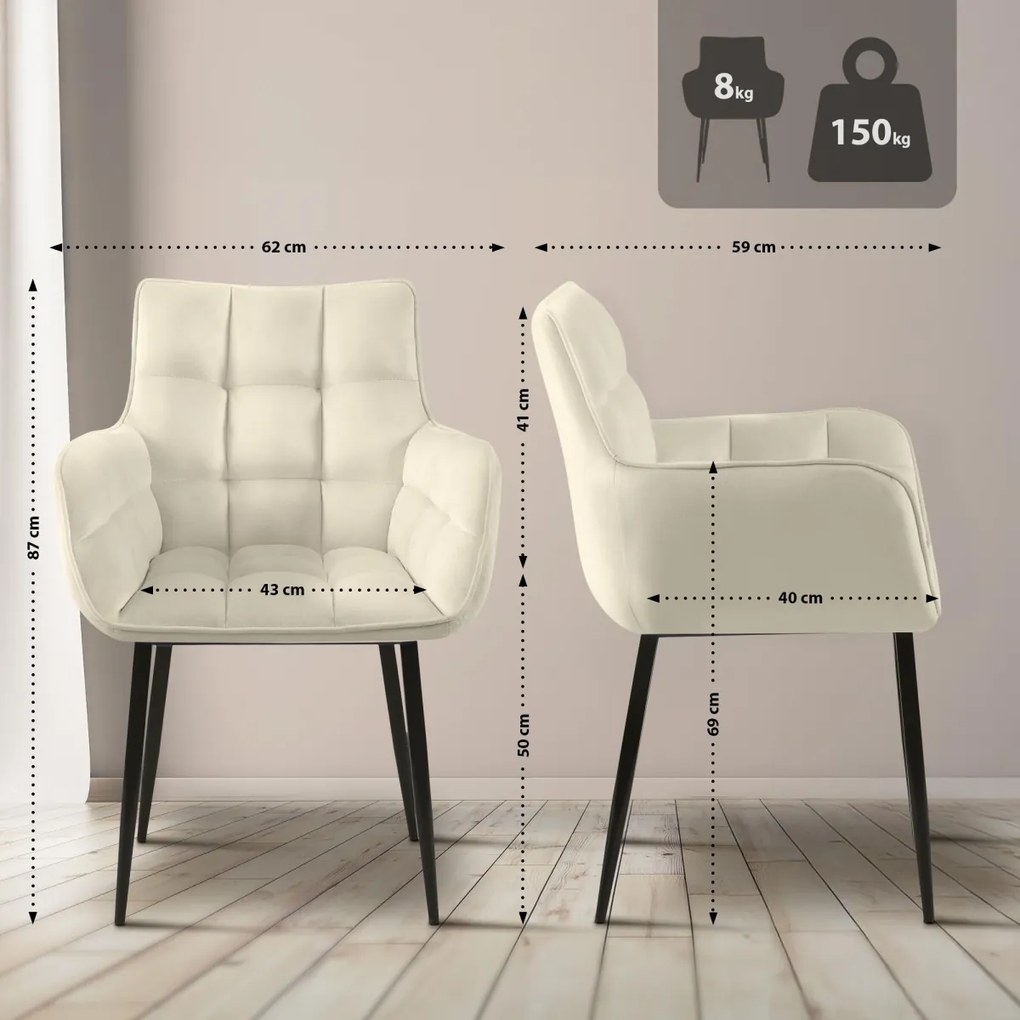 Stolička Tirana zamat - krémová