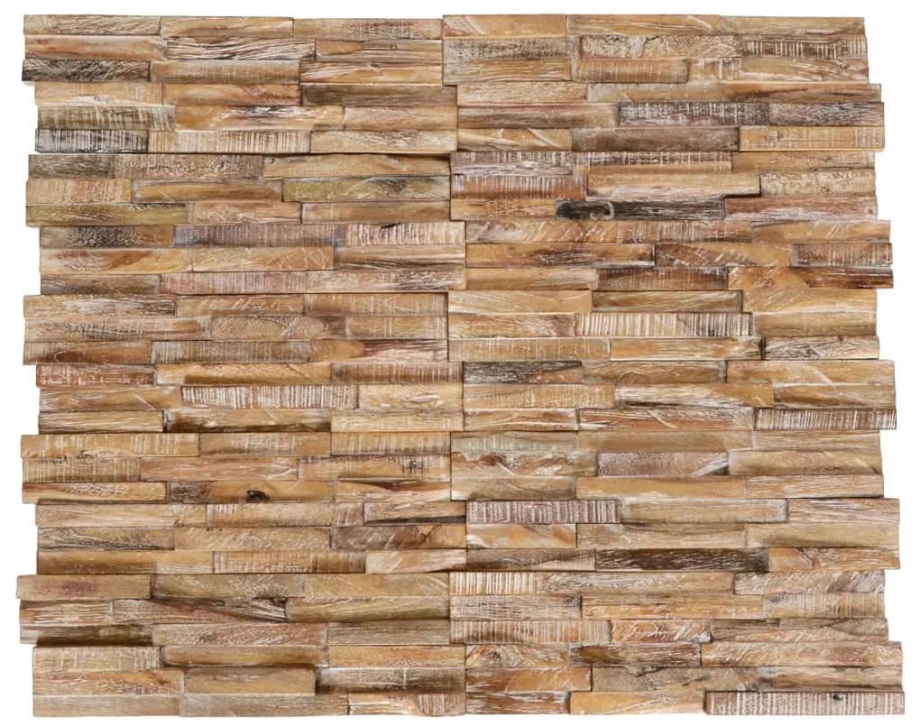 vidaXL Nástenné 3D obkladové panely z teakového dreva, 10 ks, 1 m²
