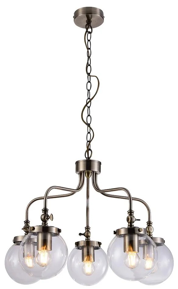 Candellux Luster na reťazi BALLET 5xE27/40W/230V matný chróm CA0645