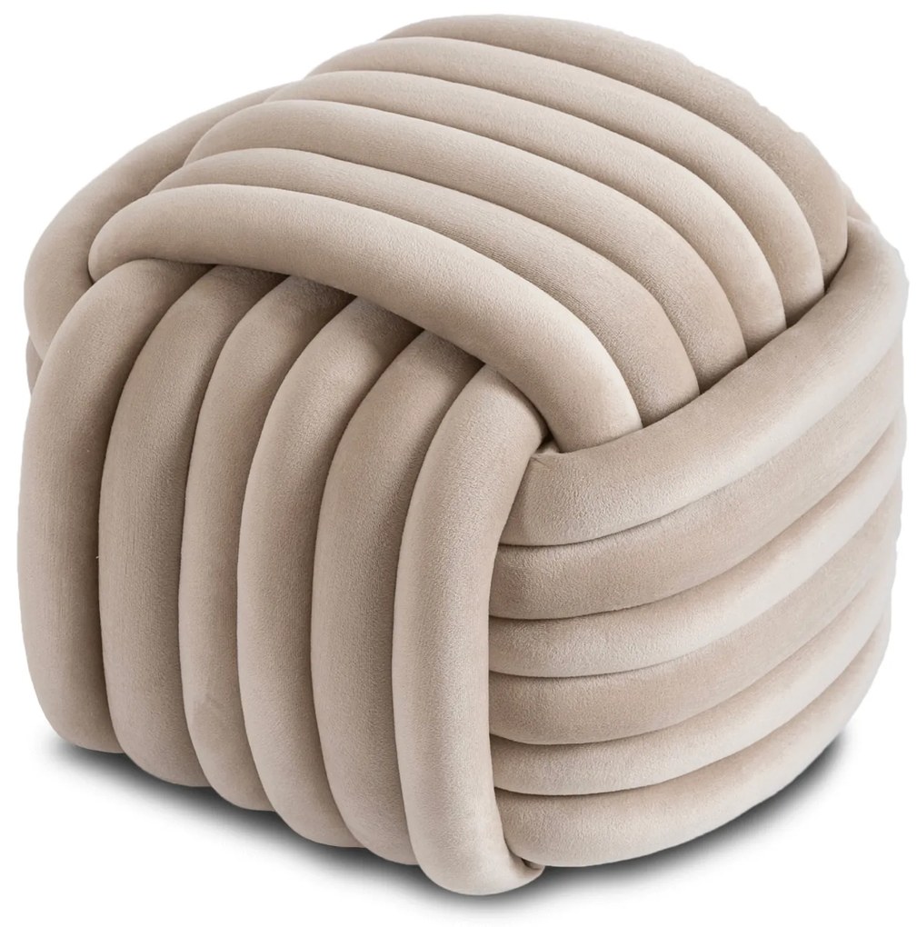 Velúrová taburetka Magma, krémová