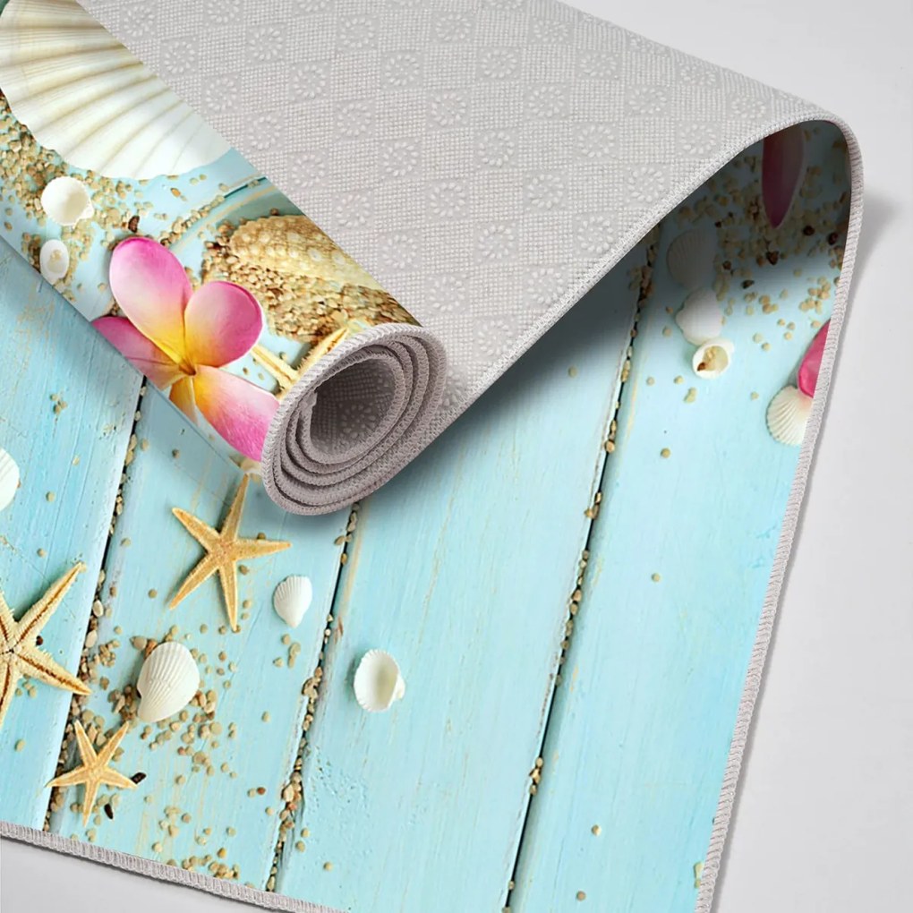 Súprava 2 kusov kúpeľňových predložiek s plážovou náladou viacfarebná