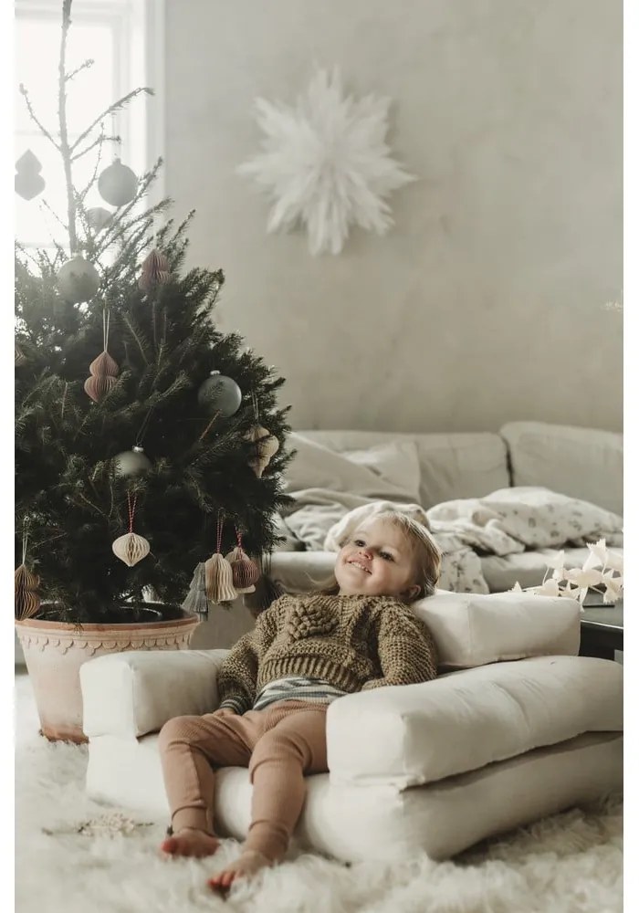 Detské rozkladacie kreslo s taburetkou Karup Design Mini Cube Natural