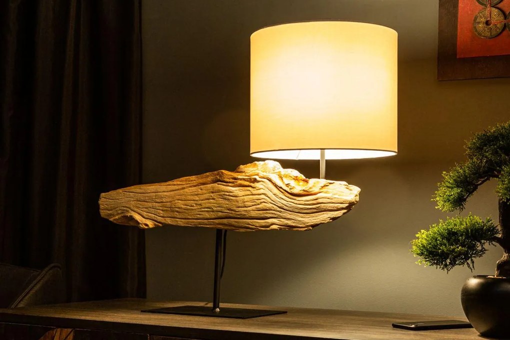 Dizajnová stolná lampa Deandre, 70 cm ironwood