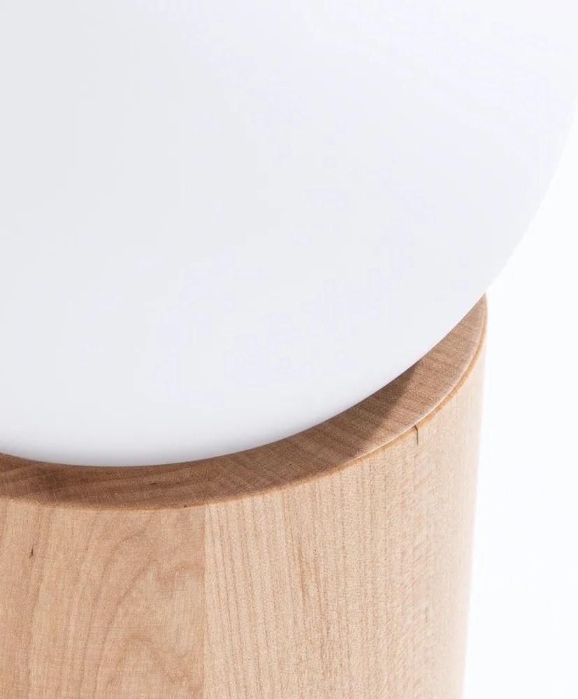 Biela/v prírodnej farbe stolová lampa so skleneným tienidlom (výška 21 cm) Surtur – Sollux