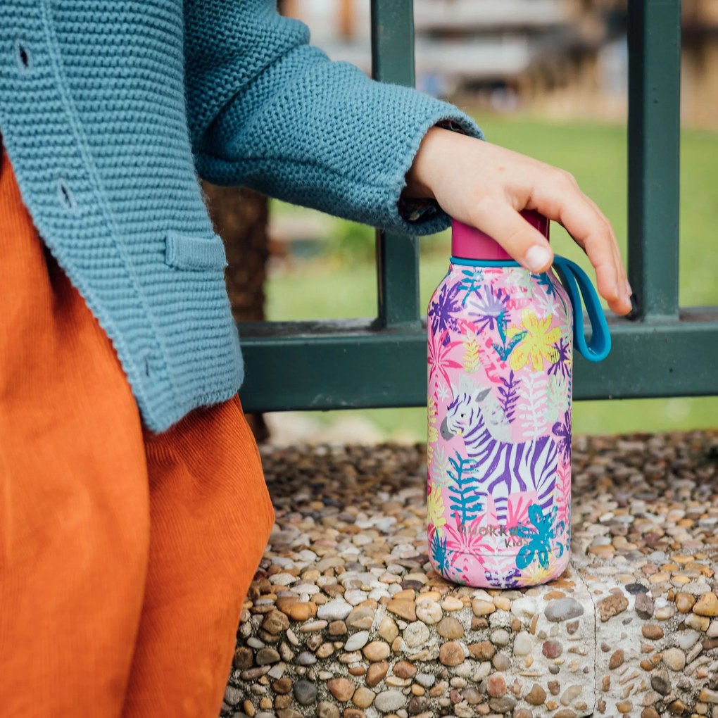 Nerezová termofľaša Solid Kids s pútkom Zebras 330 ml