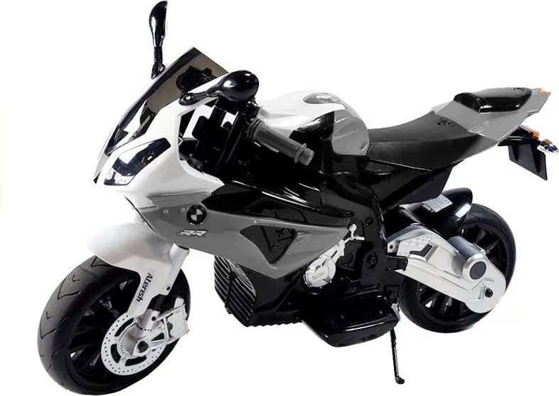 LEAN CARS Elektrická motorka pre deti BMW S1000RR strieborná trojkolesová