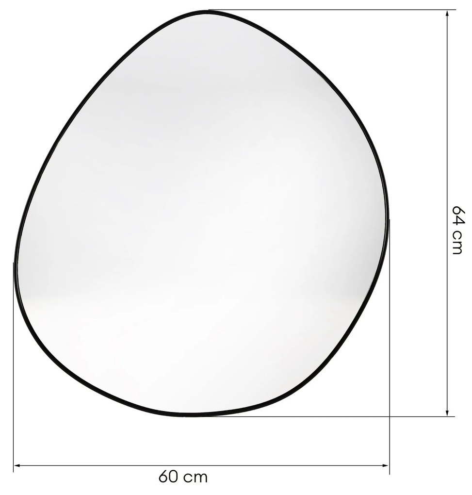 Dekorativní nástěnné zrcadlo Alonzo 64x60 cm černé