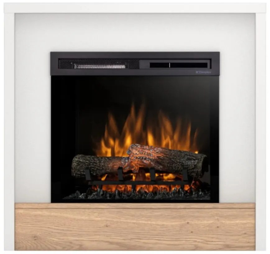 Elektrický krb Klar 23 biely/dub