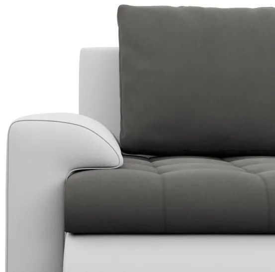 Sedacia súprava FORESTA v tvare U, pravá tmavosivá / biela