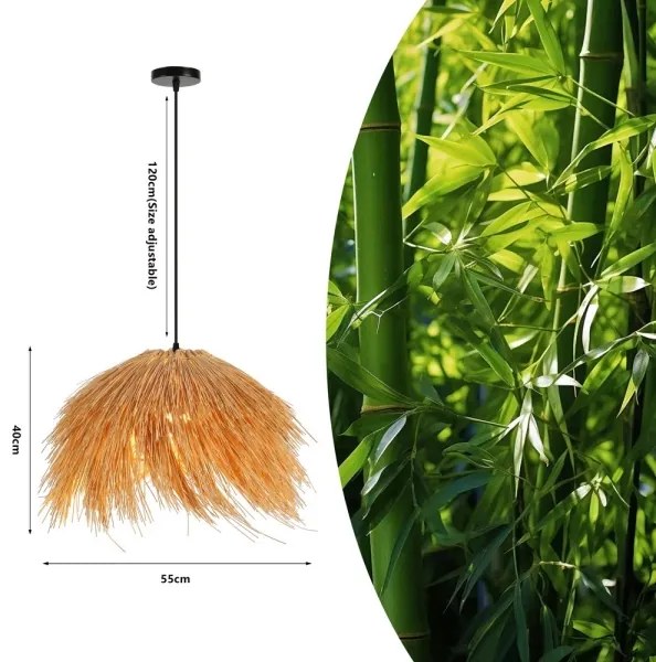 Immax 08272L - Luster na lanku NATURALEZA 1xE27/40W/230V pr. 55 cm ratan