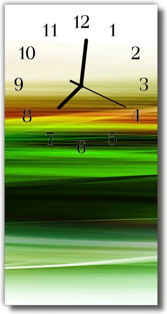 Sklenené hodiny vertikálne  Umelecké čiary farebné vlny