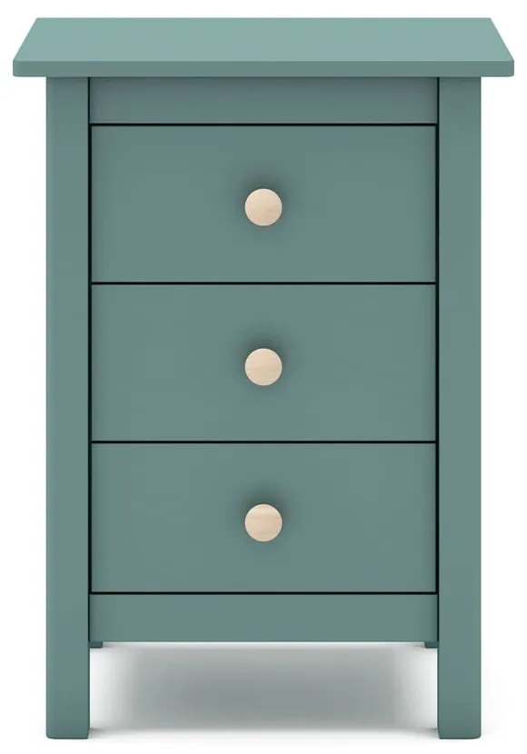 Detský nočný stolík z borovicového dreva v petrolejovomodrej farbe Max - Marckeric