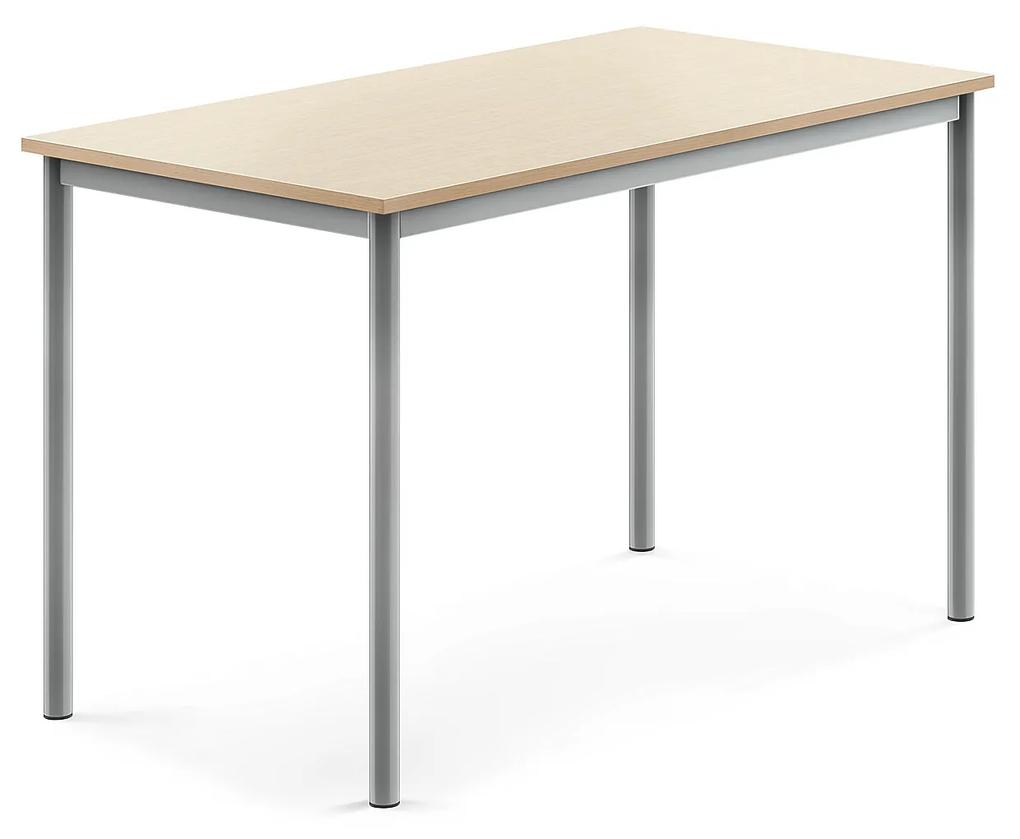 Stôl SONITUS, 1200x700x760 mm, HPL - breza, strieborná