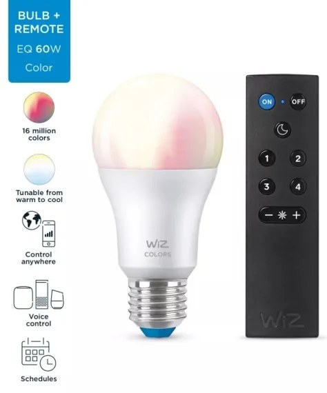LED RGBW Stmievateľná žiarovka A60 E27/8,5W/230V 2200-6500K  CRI 90 Wi-Fi+DO - WiZ
