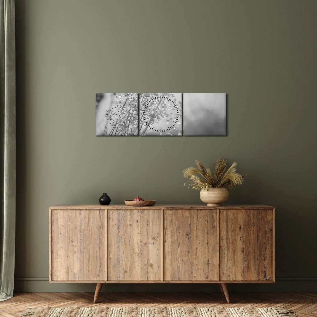 Obraz - Lúka po daždi (s hodinami) (90x30 cm)