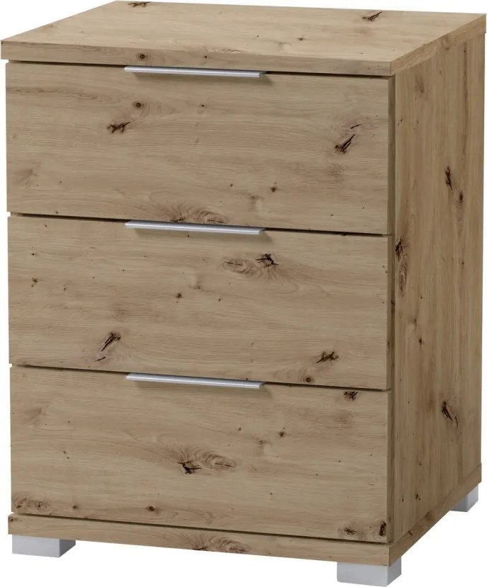 Nočný stolík s 3 zásuvkami Smilla, výška 61 cm, dub artisan
