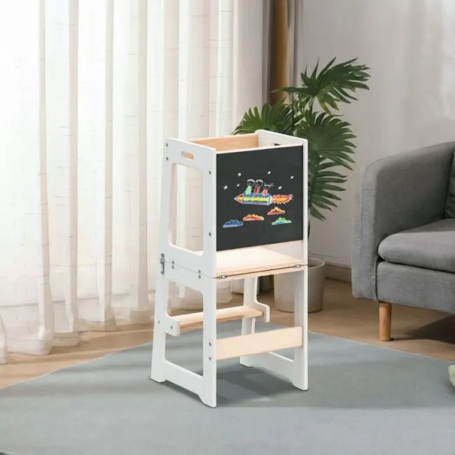 Učiaca veža 3v1 Mooby 35 naturálna / biela