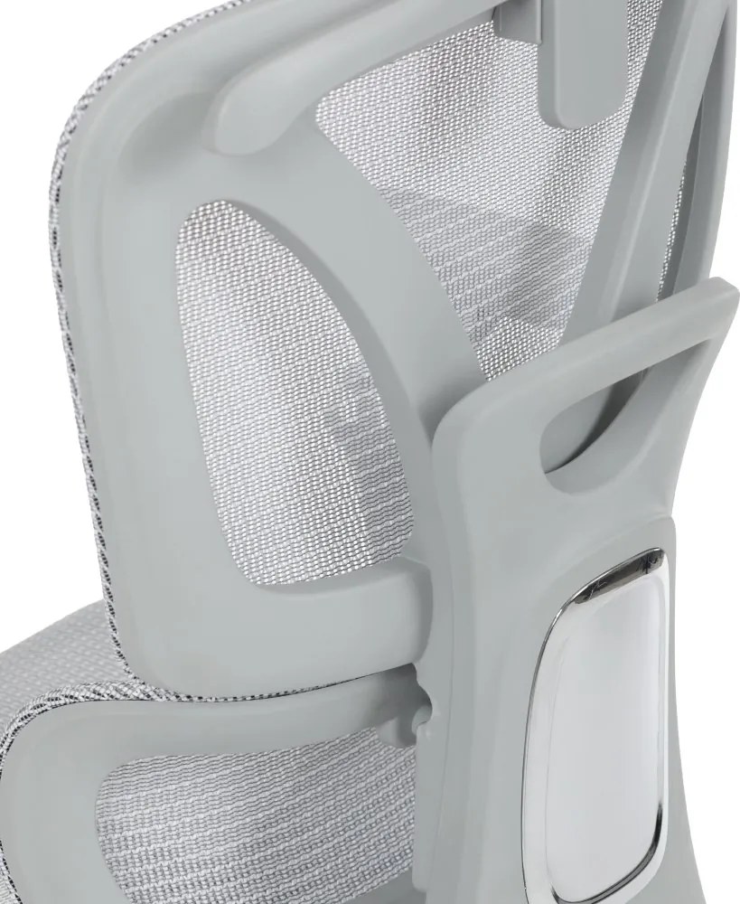 Kancelárska ergonomická stolička PORTE — sieťovina, sivá