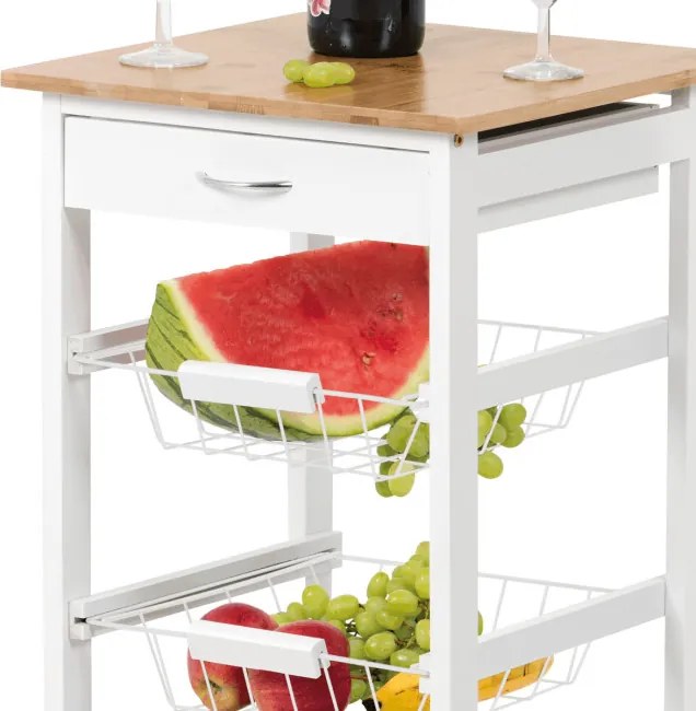 Servírovací stolík biely DR-043