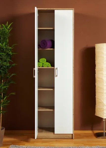 Policová skriňa Vincent, dub sonoma/biela