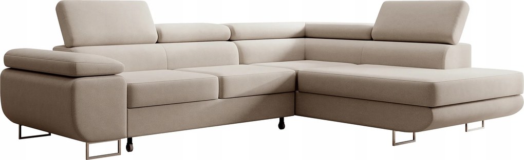 Rohová sedacia súprava Stiletto (p) (béžová strieborná)