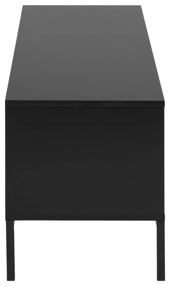 Čierny TV stolík v dekore jaseňa 140x45 cm Seaford – Actona