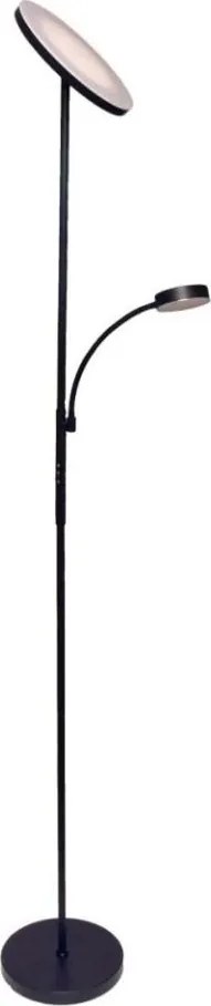 Stmievateľná LED stojacia lampa NORA LED/25W/230V 2200/3000/4000K + LED/5W 3000K čierna + diaľkové ovládanie