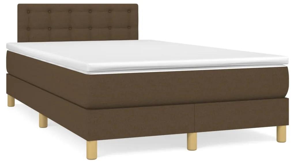 Boxspring posteľ s matracom a LED tmavohnedá 120x190 cm látka 3270119