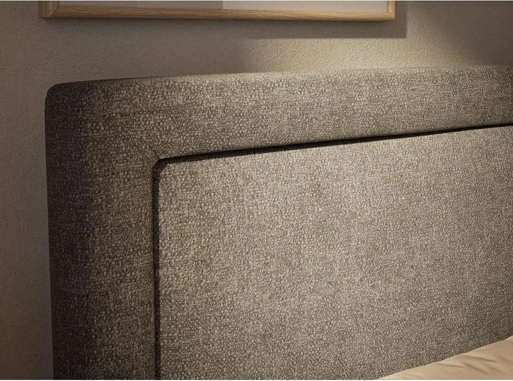 Sivá boxspring posteľ s úložným priestorom 180x200 cm Fresco – Maison de Rêve