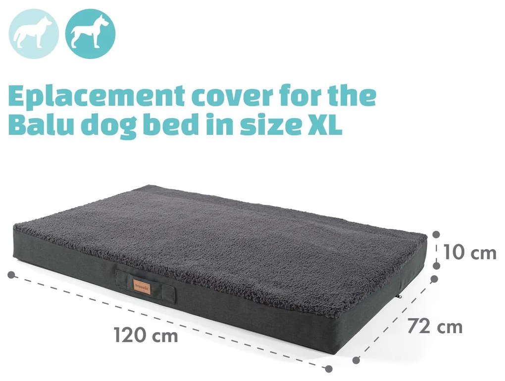 Balu XL, pelech pre psa, náhradný poťah, možnosť prania, protišmykový, priedušný, veľkosť XL (120 × 10 × 72 cm)