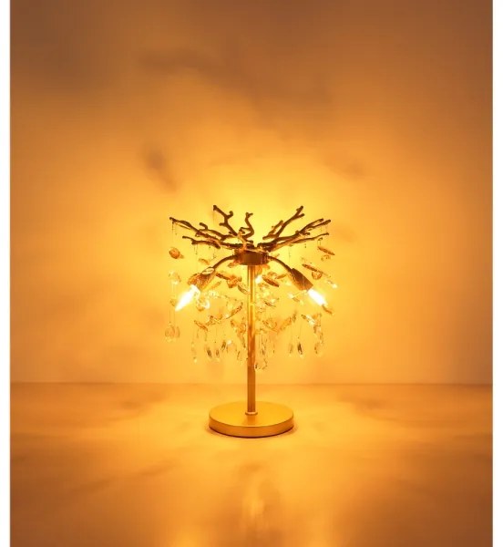 Globo 64138TG - Stolná lampa QUEENA 3xE14/40W/230V zlatá