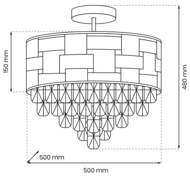Luster na tyči LUXURIA 9xE14/40W/230V zlatá