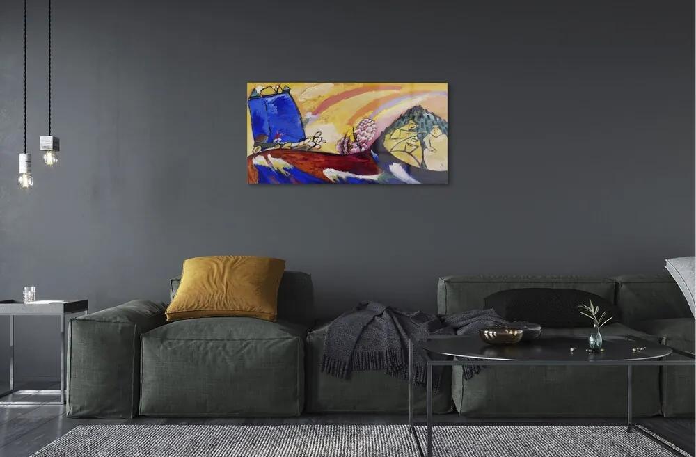 Obraz na skle Vidieckej krajiny abstraktné umenie 120x60 cm