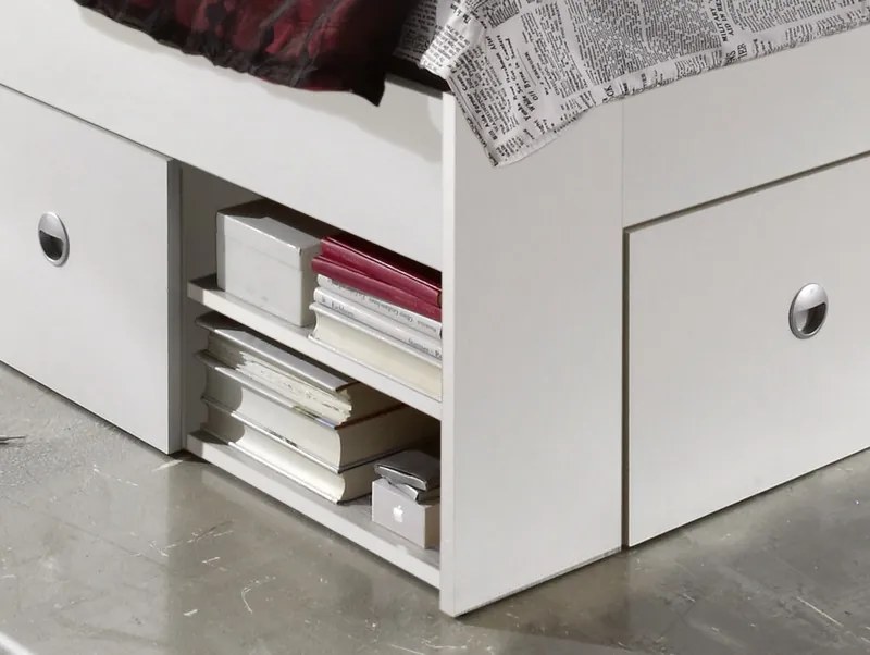 Posteľ s nočnými stolíkmi Stefan 140x200 cm, celobiela