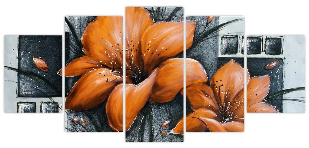 Obraz oranžovej kvety