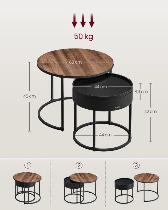 Set dvoch konferenčných stolíkov LCT044K43