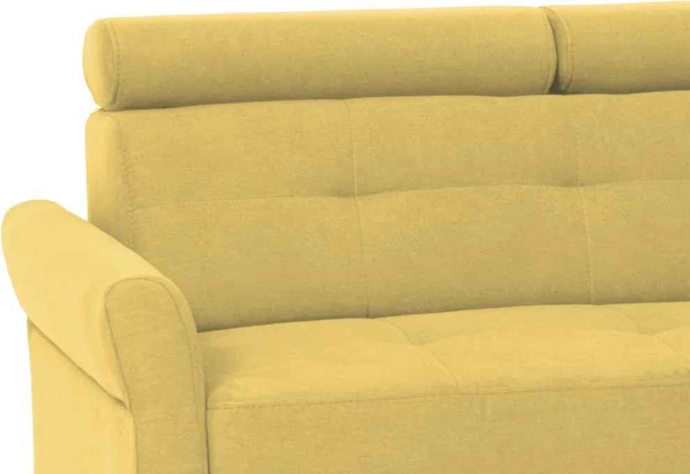 Rohová sedacia súprava Harris, žltá karí látka, pravý roh