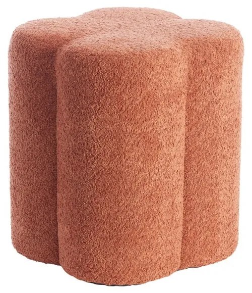 Oranžový taburet z textílie buklé Nalani – Light &amp; Living