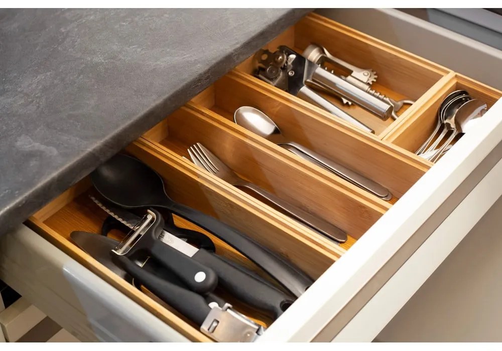 Bambusový organizér Compactor Woody, 30 × 7,5 × 6,35 cm