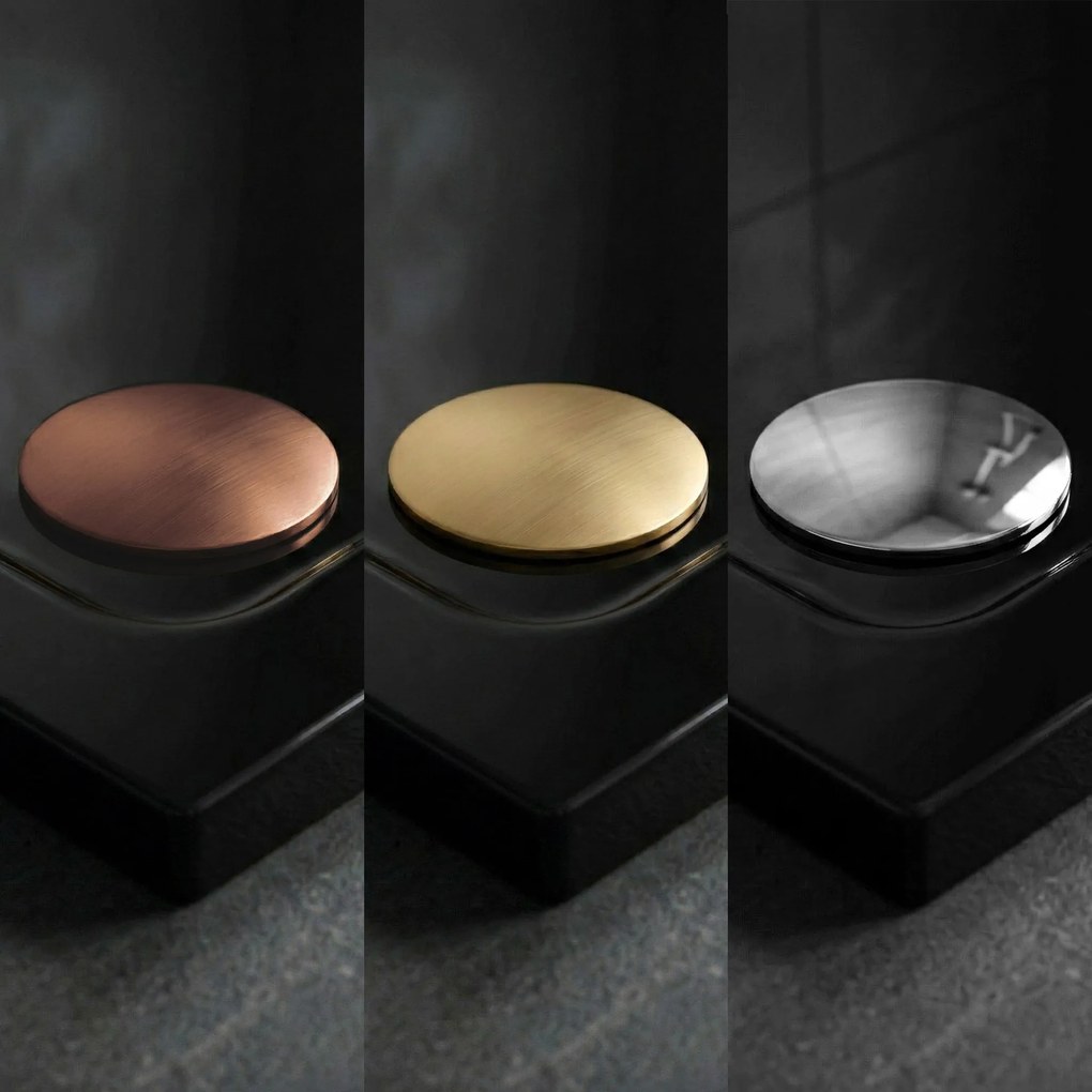 Rea Savoy, sprchová vanička 80x80x6 cm + sifón s chrómovou krytkou, čierna lesklá, REA-K4804