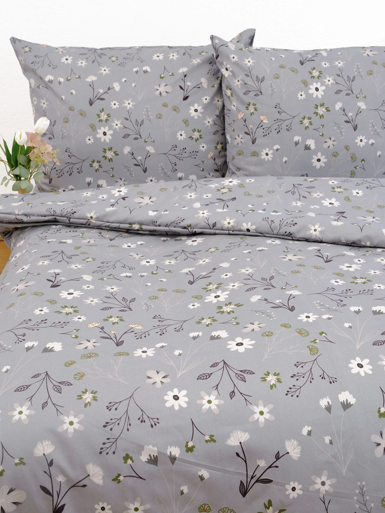 Saténové obliečky - Vanessa sivá