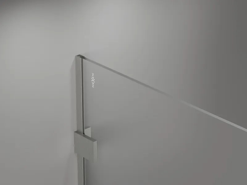 Mexen Lunar sprchová stena ľavá 90 x 200 cm, 8mm číre sklo, brúsená oceľ, 830-090-000-97-00-L